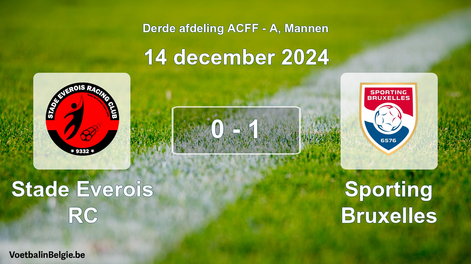 Gespeelde wedstrijd mannenvoetbal: Stade Everois RC - Sporting Bruxelles 0 - 1 (14 december 2024)