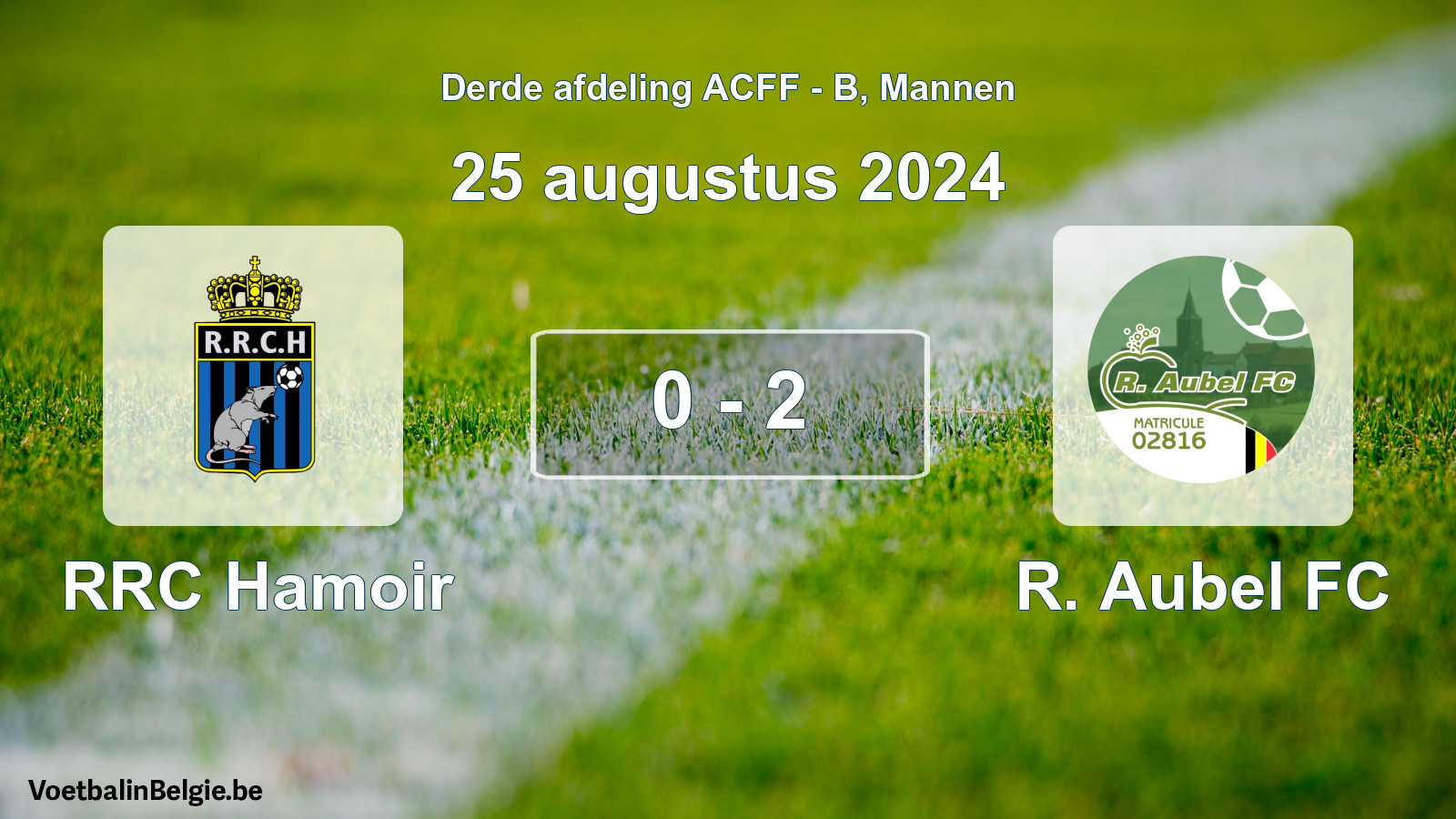 Gespeelde wedstrijd mannenvoetbal: RRC Hamoir - R. Aubel FC 0 - 2 (25 augustus 2024)