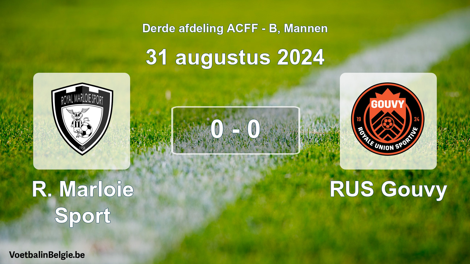 Gespeelde wedstrijd mannenvoetbal: R. Marloie Sport - RUS Gouvy 0 - 0 (31 augustus 2024)