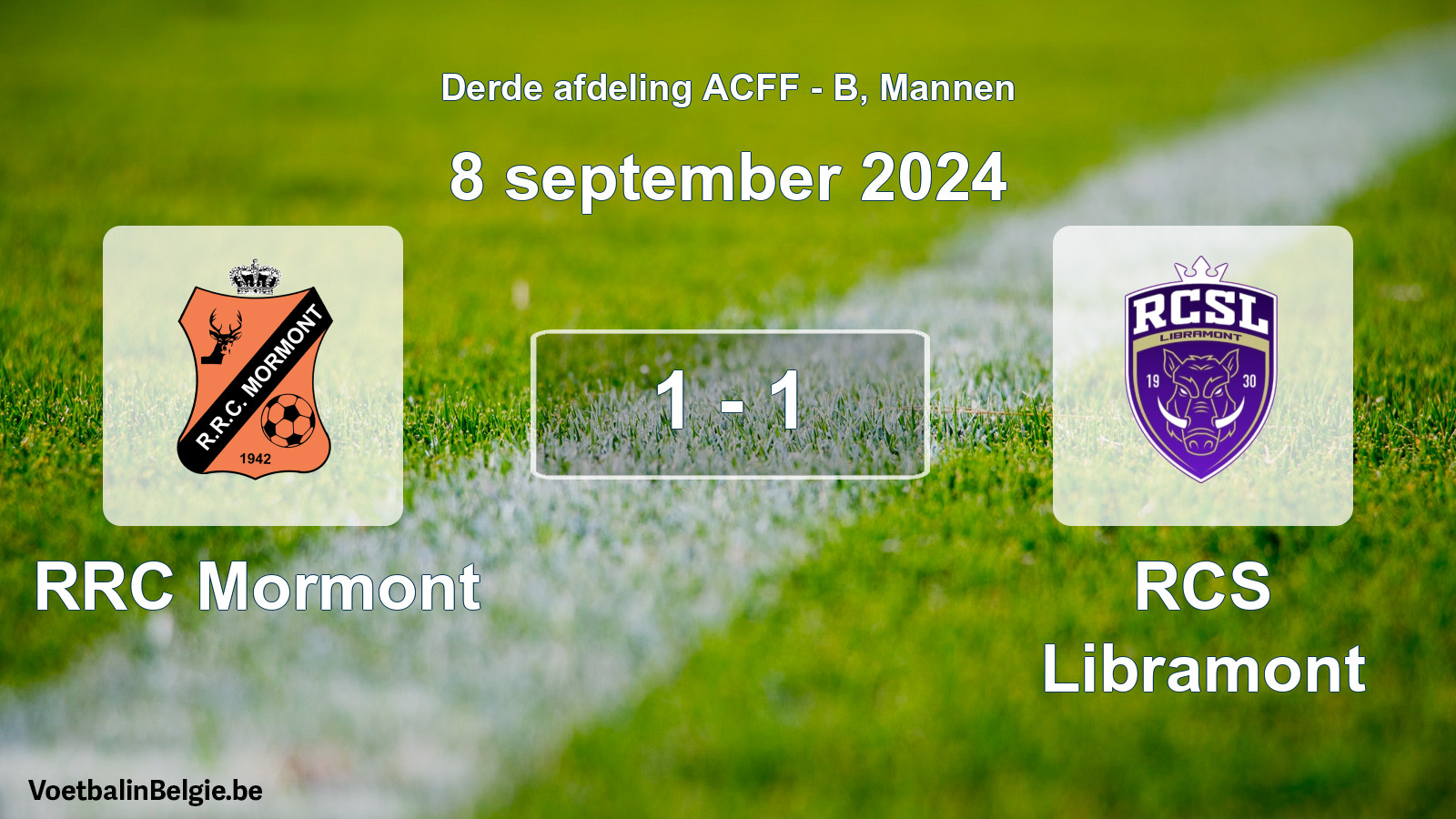 Gespeelde wedstrijd mannenvoetbal: RRC Mormont - RCS Libramont 1 - 1 (8 september 2024)