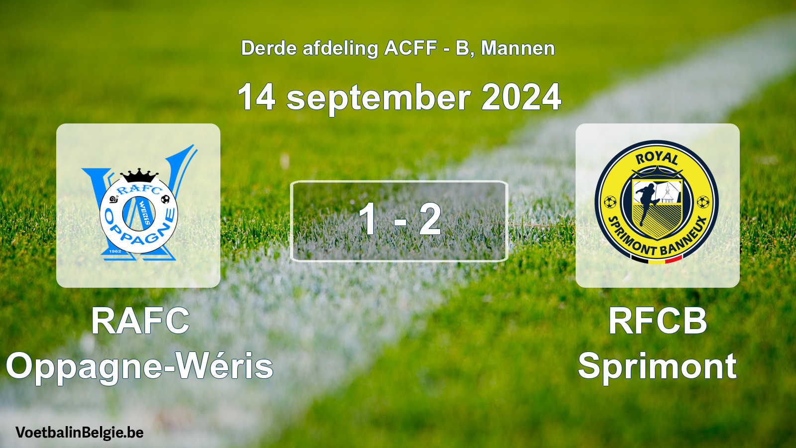 Gespeelde wedstrijd mannenvoetbal: RAFC Oppagne-Wéris - RFCB Sprimont 1 - 2 (14 september 2024)