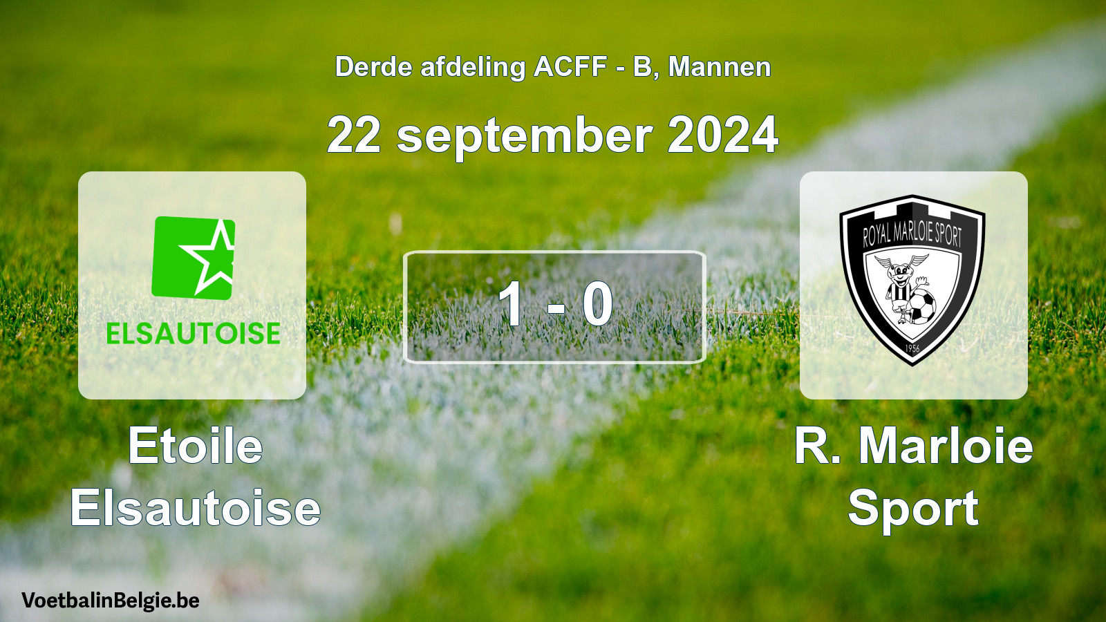 Gespeelde wedstrijd mannenvoetbal: Etoile Elsautoise - R. Marloie Sport 1 - 0 (22 september 2024)
