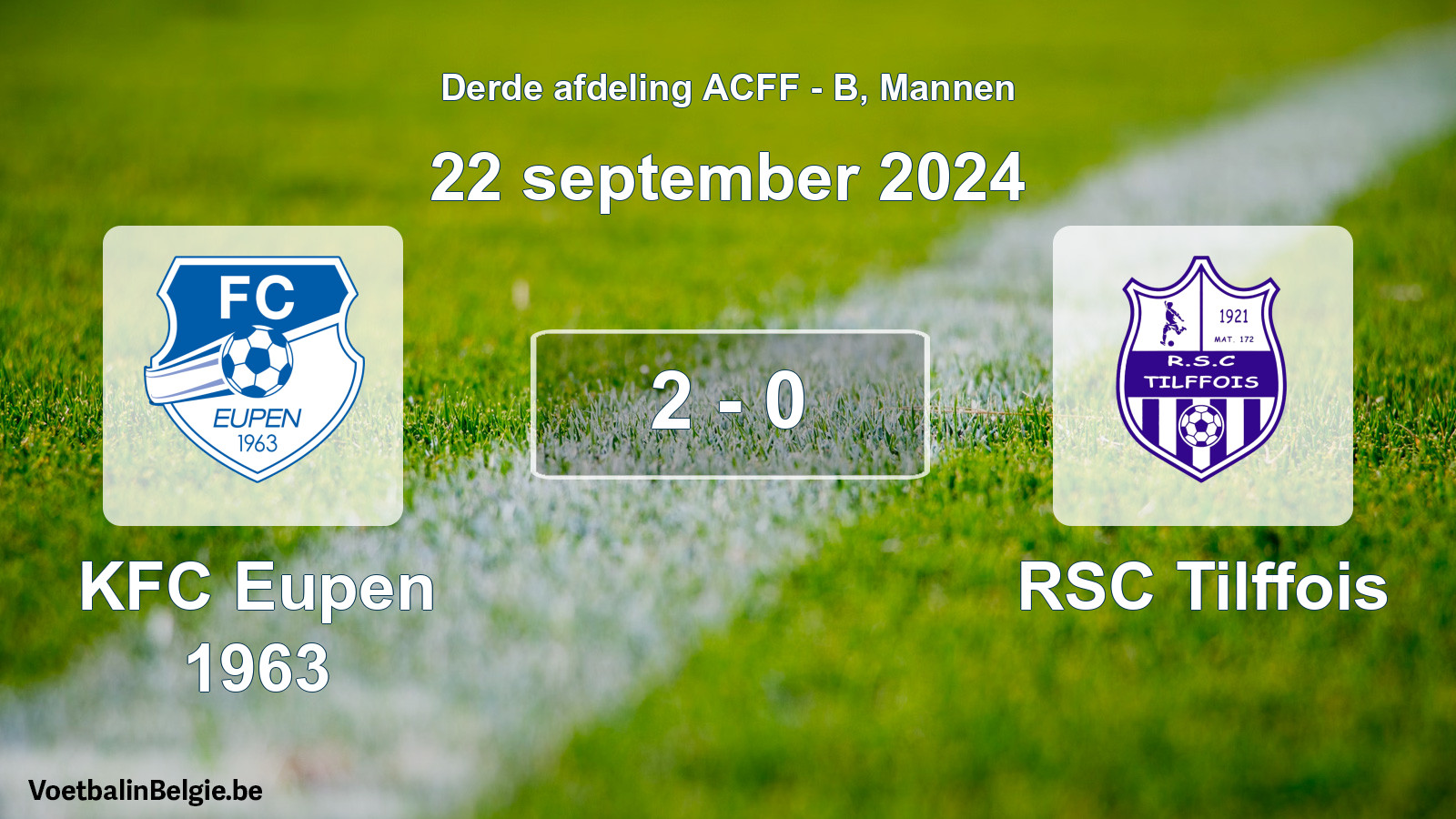 Gespeelde wedstrijd mannenvoetbal: KFC Eupen 1963 - RSC Tilffois 2 - 0 (22 september 2024)