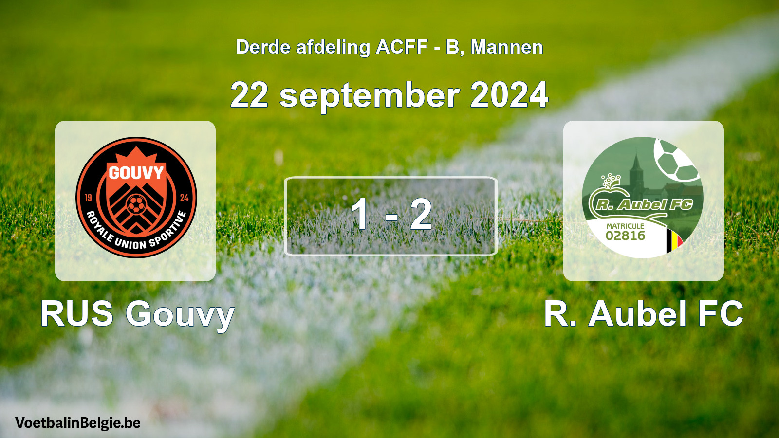 Gespeelde wedstrijd mannenvoetbal: RUS Gouvy - R. Aubel FC 1 - 2 (22 september 2024)