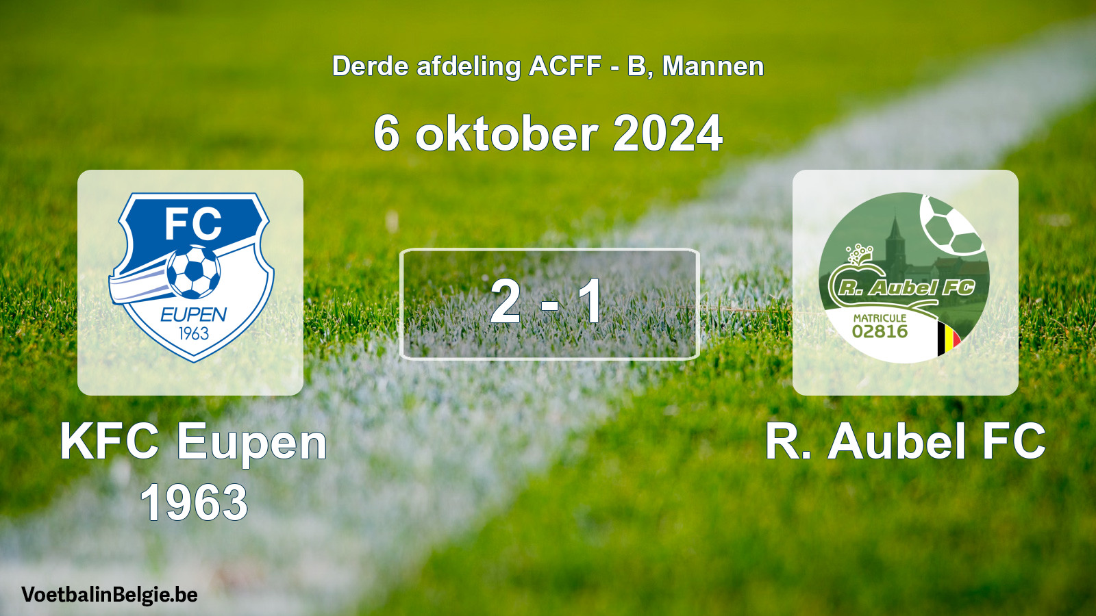 Gespeelde wedstrijd mannenvoetbal: KFC Eupen 1963 - R. Aubel FC 2 - 1 (6 oktober 2024)