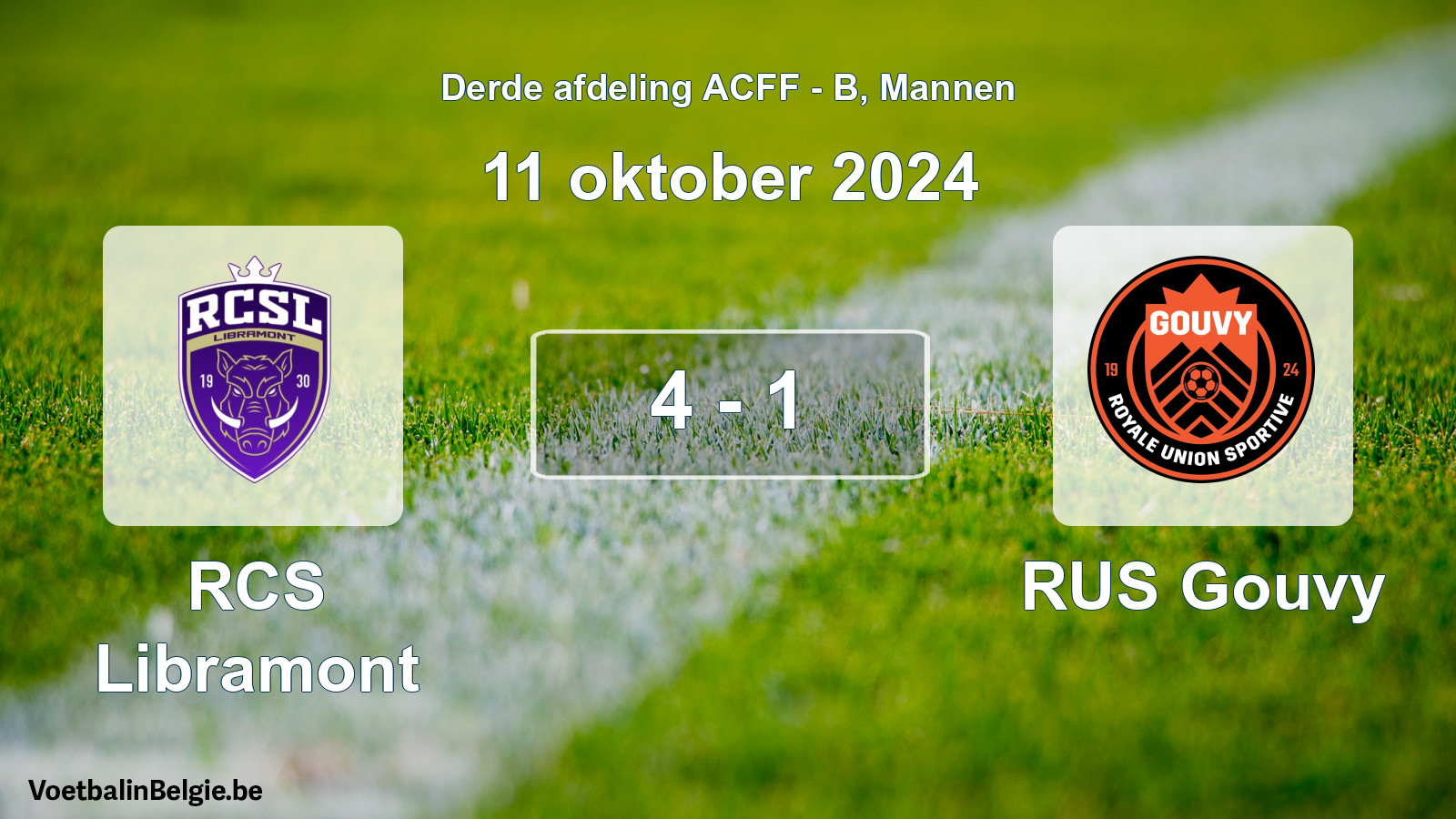 Gespeelde wedstrijd mannenvoetbal: RCS Libramont - RUS Gouvy 4 - 1 (11 oktober 2024)