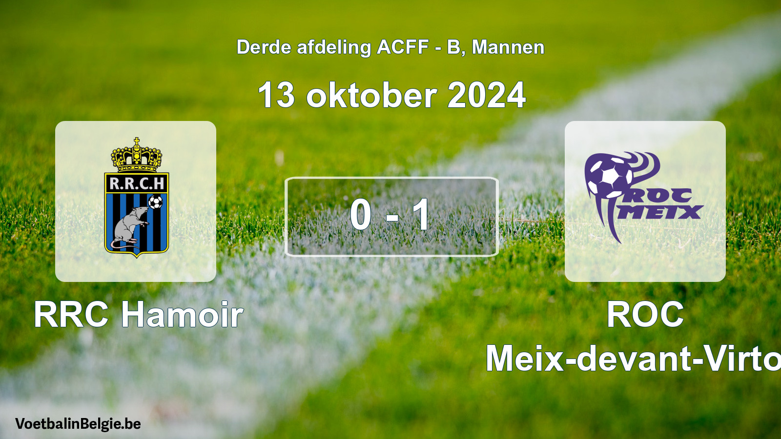 Gespeelde wedstrijd mannenvoetbal: RRC Hamoir - ROC Meix-devant-Virton 0 - 1 (13 oktober 2024)
