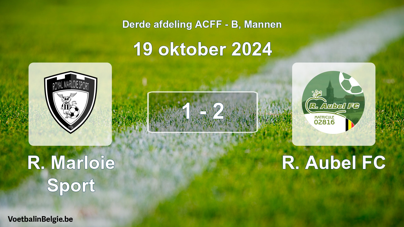 Gespeelde wedstrijd mannenvoetbal: R. Marloie Sport - R. Aubel FC 1 - 2 (19 oktober 2024)