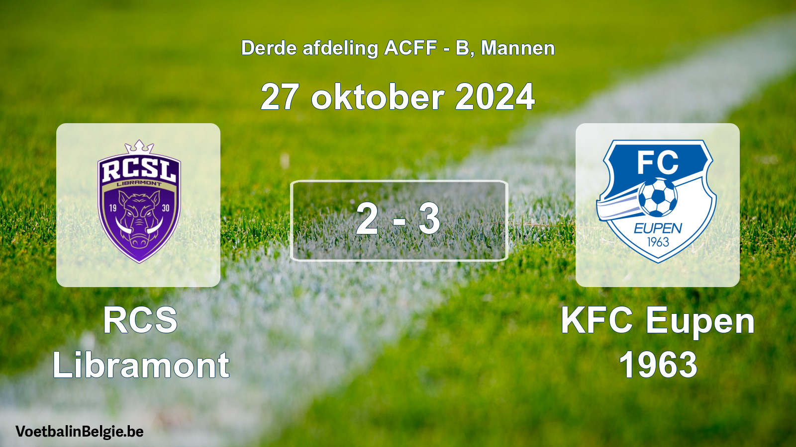 Gespeelde wedstrijd mannenvoetbal: RCS Libramont - KFC Eupen 1963 2 - 3 (27 oktober 2024)