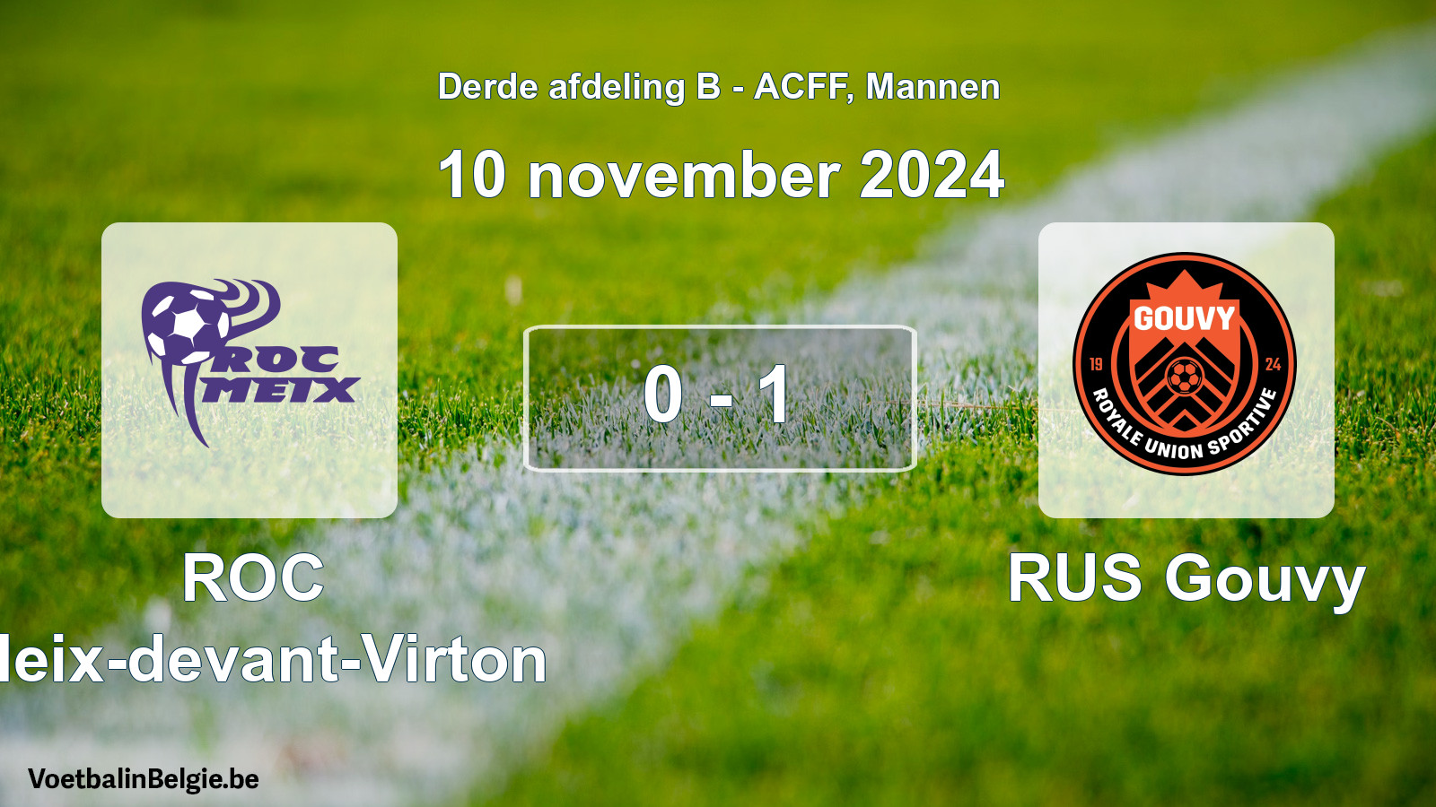 Match joué football hommes: ROC Meix-devant-Virton - RUS Gouvy 0 - 1 (10 novembre 2024)