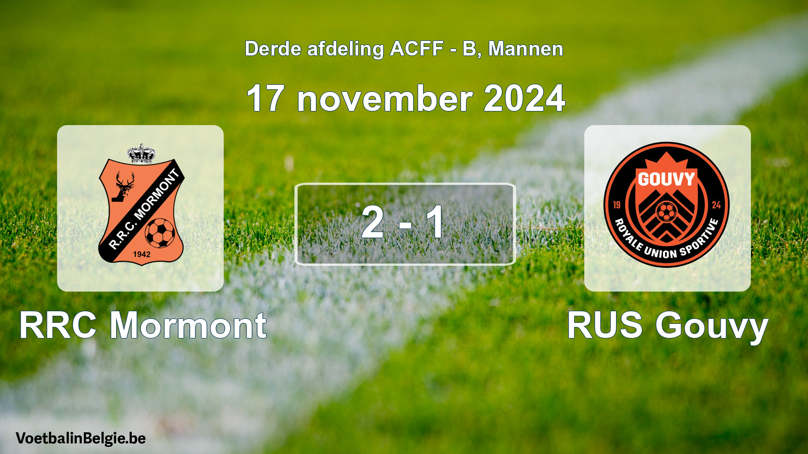 Gespeelde wedstrijd mannenvoetbal: RRC Mormont - RUS Gouvy 2 - 1 (17 november 2024)