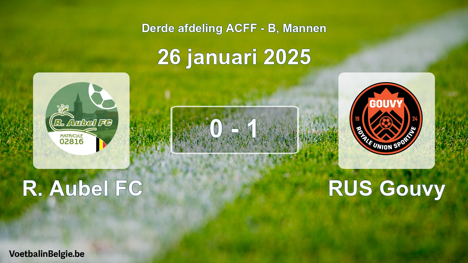 Gespeelde wedstrijd mannenvoetbal: R. Aubel FC - RUS Gouvy 0 - 1 (26 januari 2025)