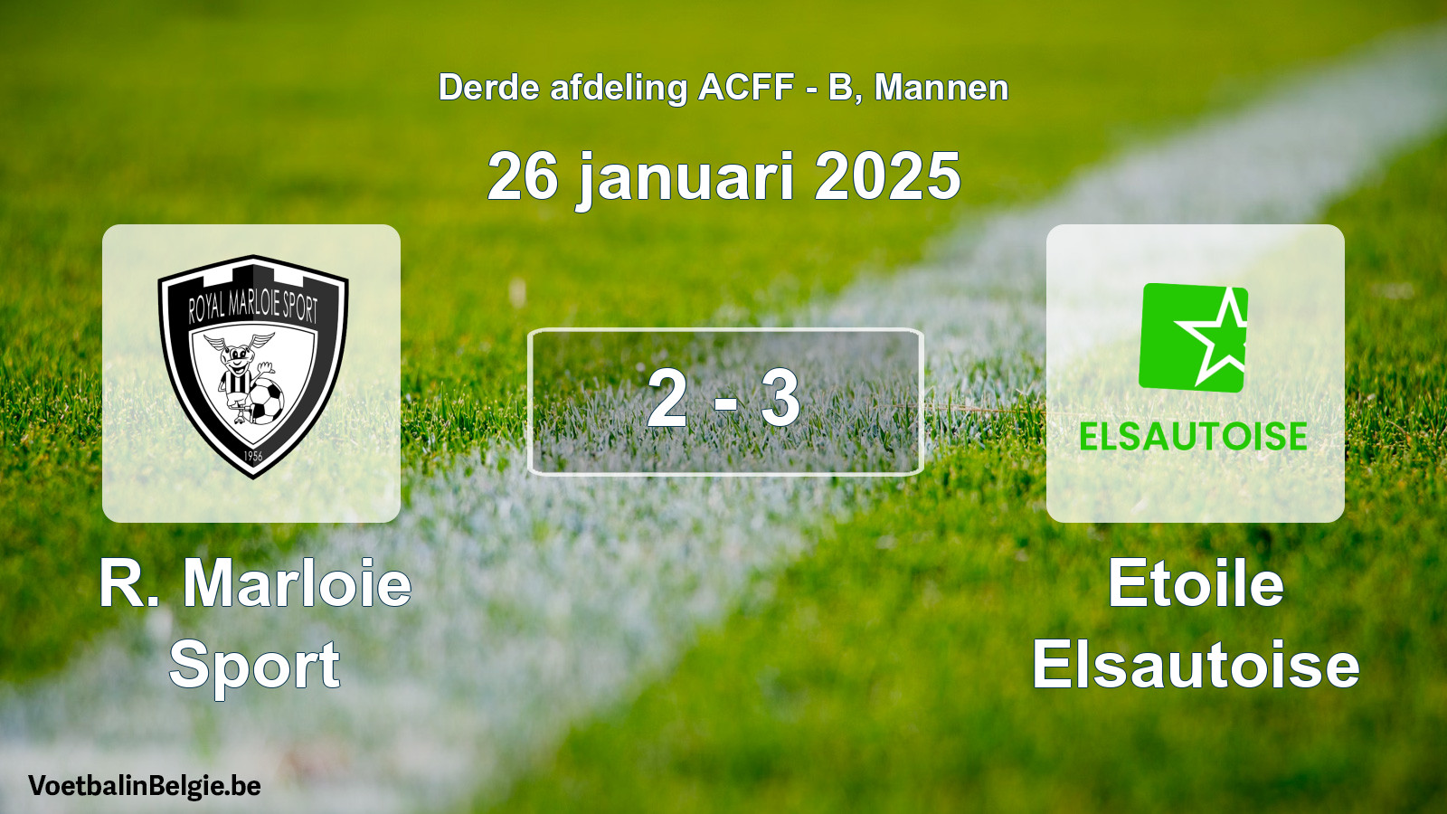 Gespeelde wedstrijd mannenvoetbal: R. Marloie Sport - Etoile Elsautoise 2 - 3 (26 januari 2025)