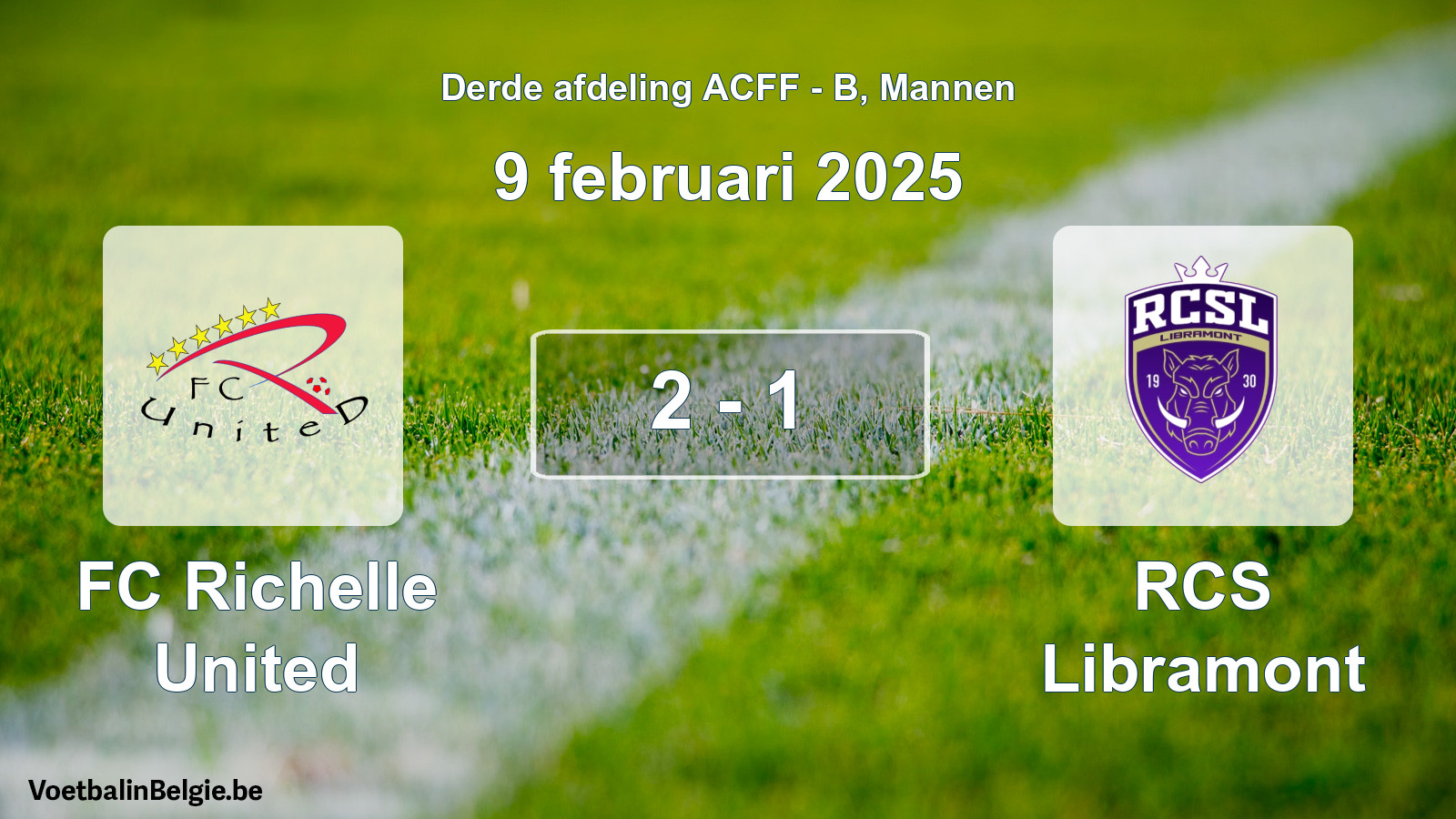 Gespeelde wedstrijd mannenvoetbal: FC Richelle United - RCS Libramont 2 - 1 (9 februari 2025)