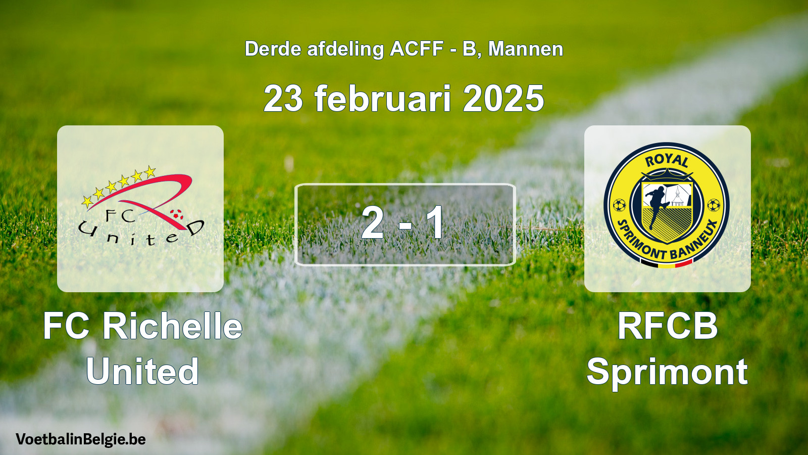 Gespeelde wedstrijd mannenvoetbal: FC Richelle United - RFCB Sprimont 2 - 1 (23 februari 2025)