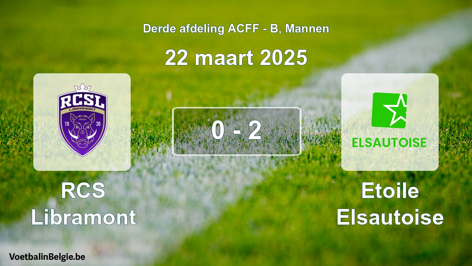 Gespeelde wedstrijd mannenvoetbal: RCS Libramont - Etoile Elsautoise 0 - 2 (22 maart 2025)