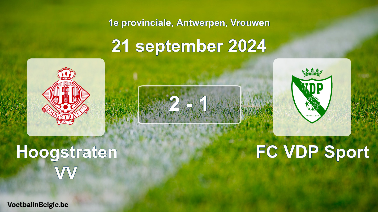 Played match women football: Hoogstraten VV - FC VDP Sport 2 - 1 (21 September 2024)