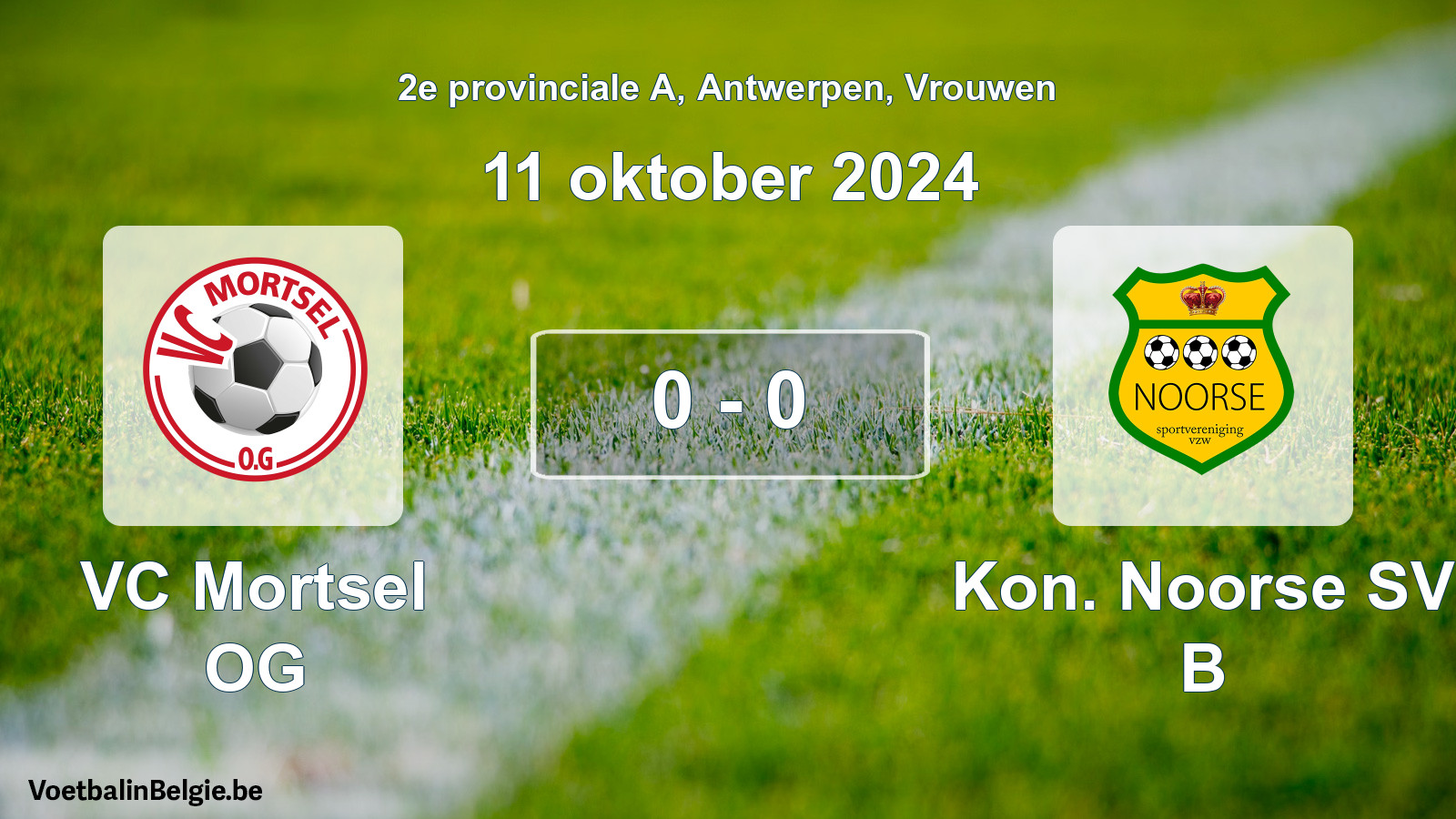 Gespeelde wedstrijd vrouwenvoetbal: VC Mortsel OG - Kon. Noorse SV B 0 - 0 (11 oktober 2024)