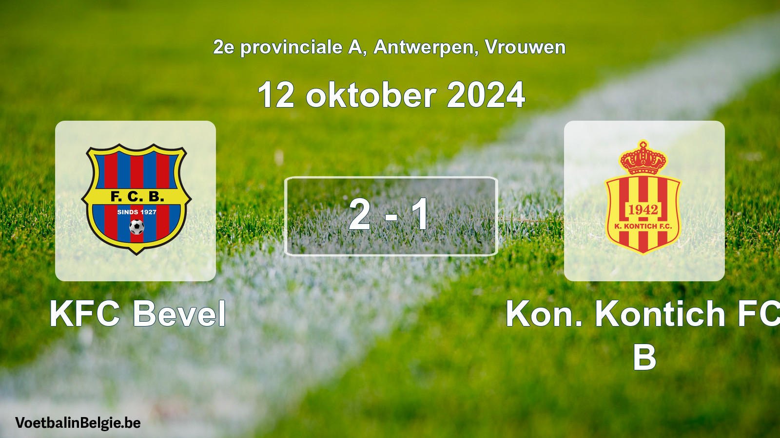 Gespeelde wedstrijd vrouwenvoetbal: KFC Bevel - Kon. Kontich FC B 2 - 1 (12 oktober 2024)