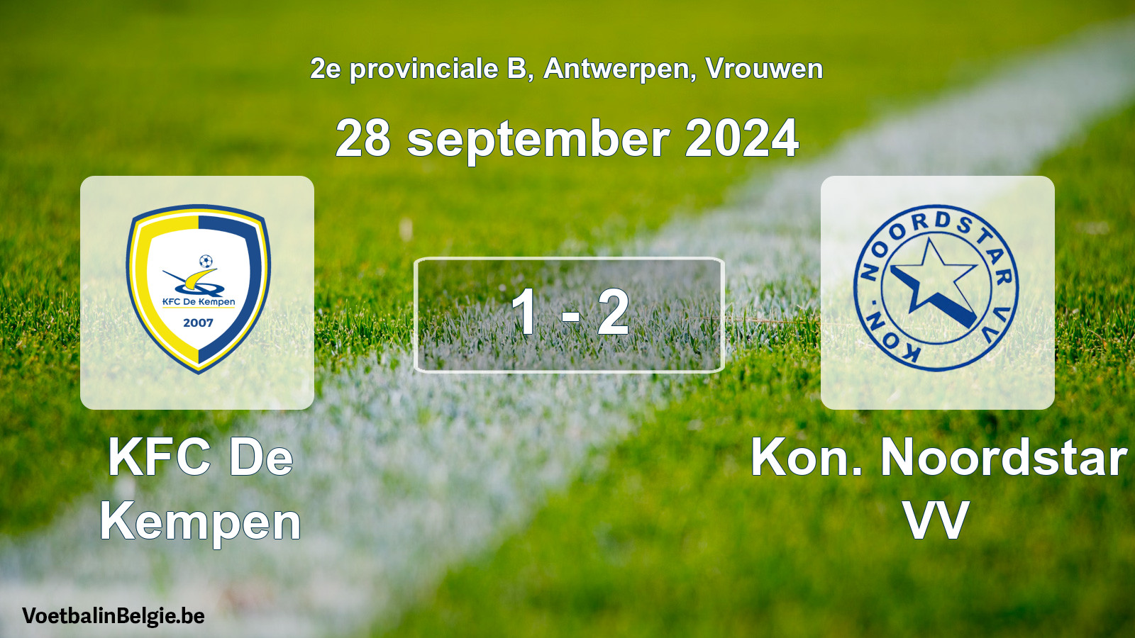 Gespeelde wedstrijd vrouwenvoetbal: KFC De Kempen - Kon. Noordstar VV 1 - 2 (28 september 2024)