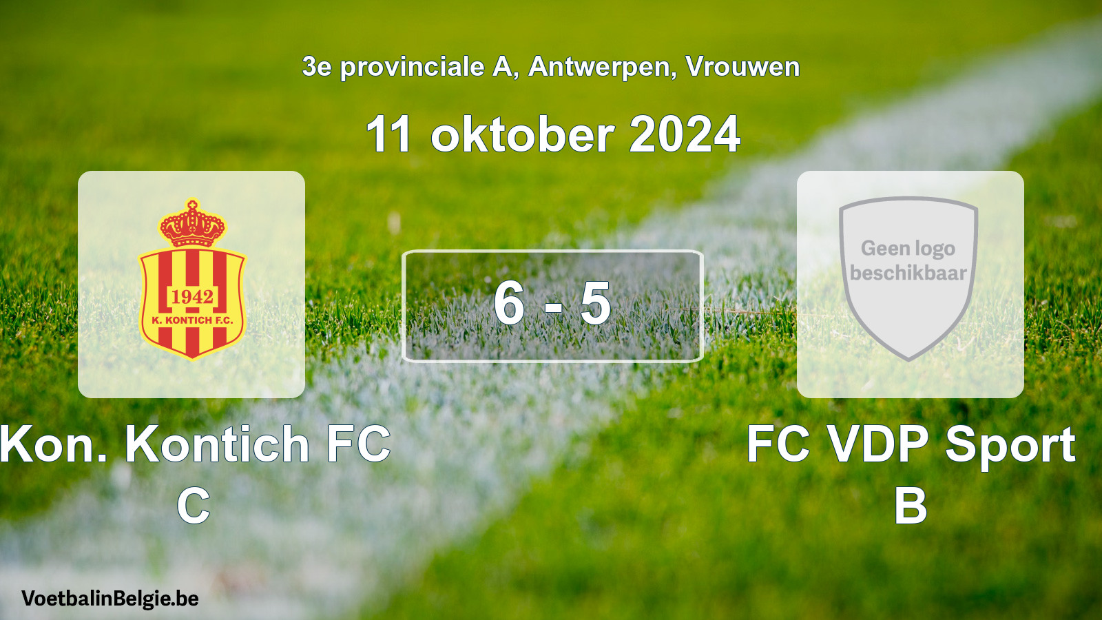 Gespeelde wedstrijd vrouwenvoetbal: Kon. Kontich FC C - FC VDP Sport B 6 - 5 (11 oktober 2024)
