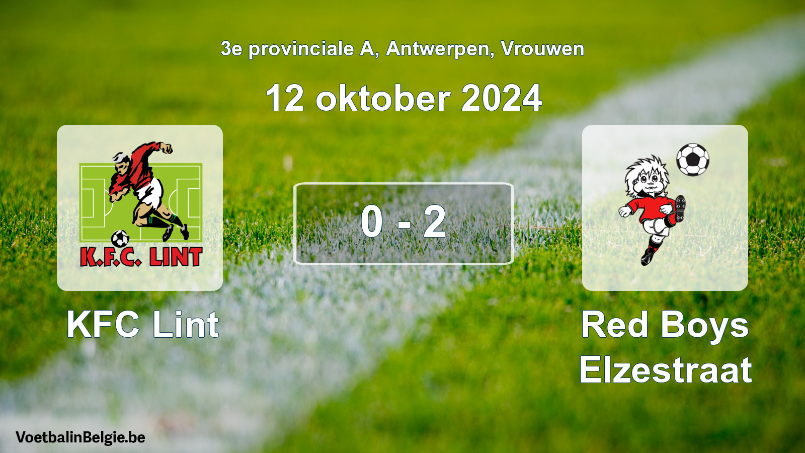 Gespeelde wedstrijd vrouwenvoetbal: KFC Lint - Red Boys Elzestraat 0 - 2 (12 oktober 2024)