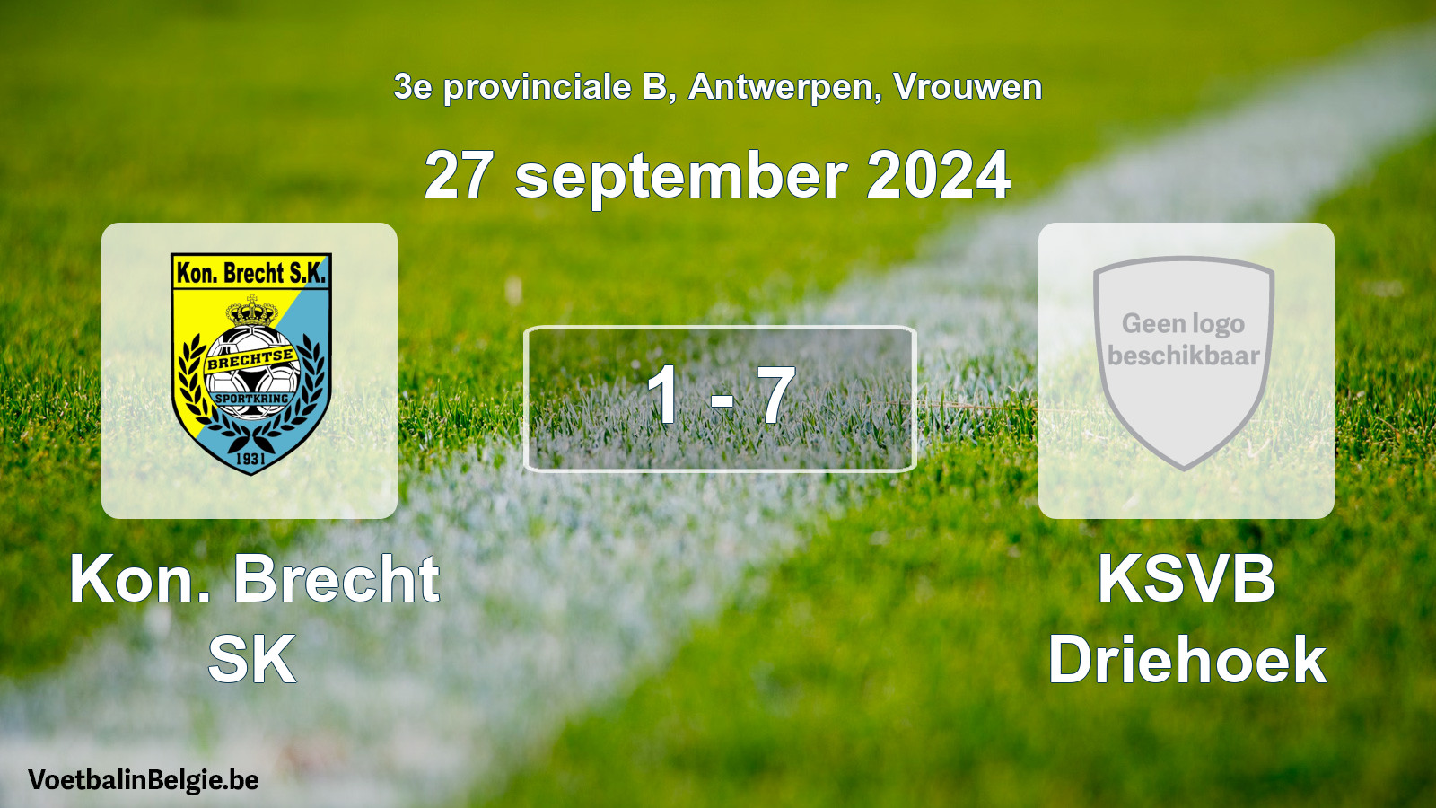 Gespeelde wedstrijd vrouwenvoetbal: Kon. Brecht SK - KSVB Driehoek 1 - 7 (27 september 2024)