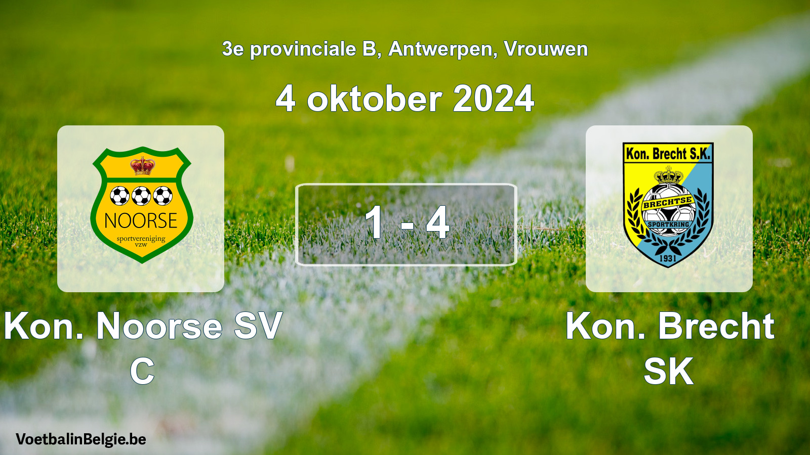 Played match women football: Kon. Noorse SV C - Kon. Brecht SK 1 - 4 (4 October 2024)