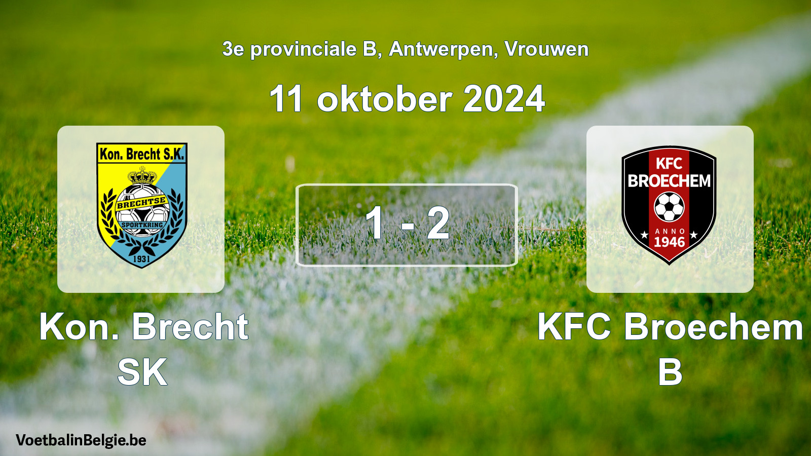Gespeelde wedstrijd vrouwenvoetbal: Kon. Brecht SK - KFC Broechem B 1 - 2 (11 oktober 2024)