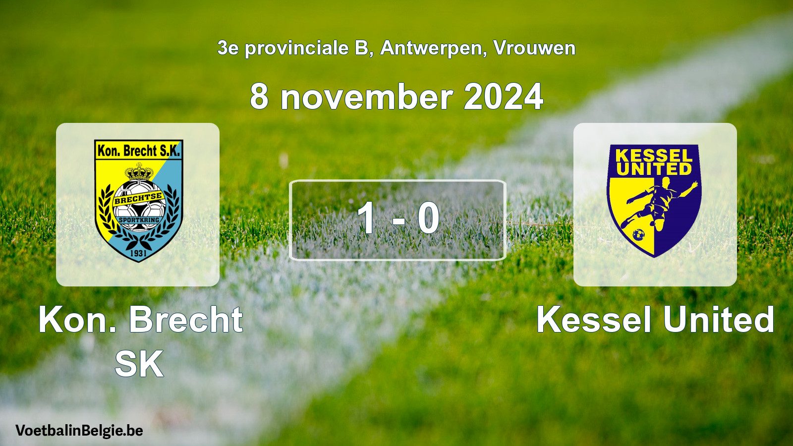 Gespeelde wedstrijd vrouwenvoetbal: Kon. Brecht SK - Kessel United 1 - 0 (8 november 2024)