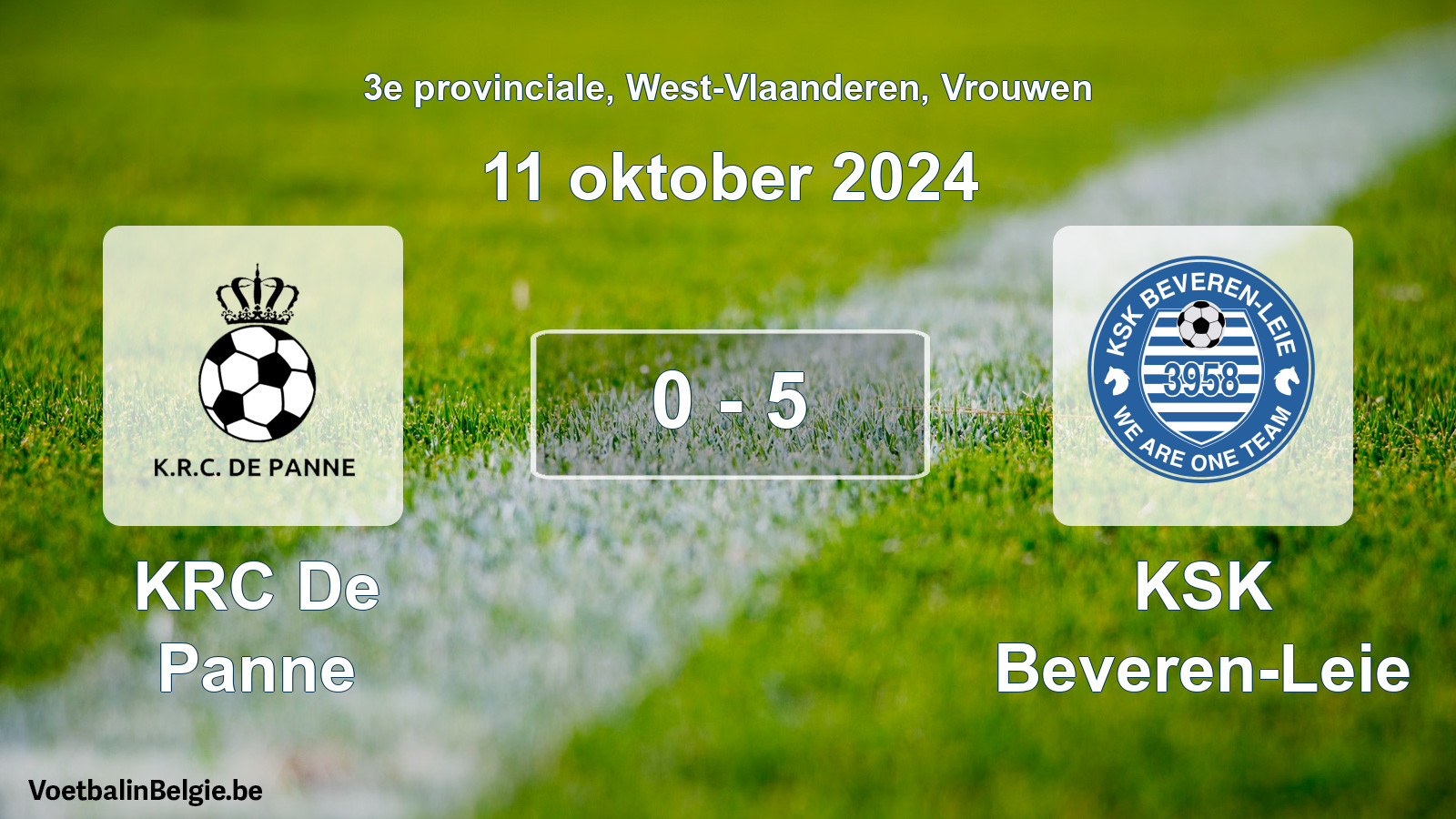 Gespeelde wedstrijd vrouwenvoetbal: KRC De Panne - KSK Beveren-Leie 0 - 5 (11 oktober 2024)