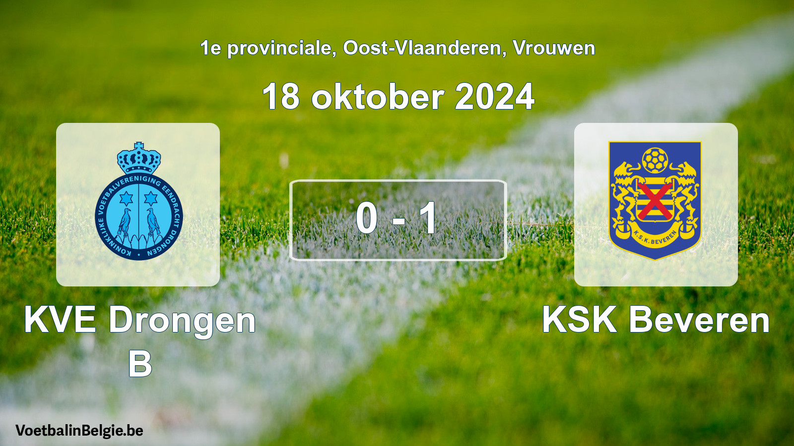 Gespeelde wedstrijd vrouwenvoetbal: KVE Drongen B - KSK Beveren 0 - 1 (18 oktober 2024)