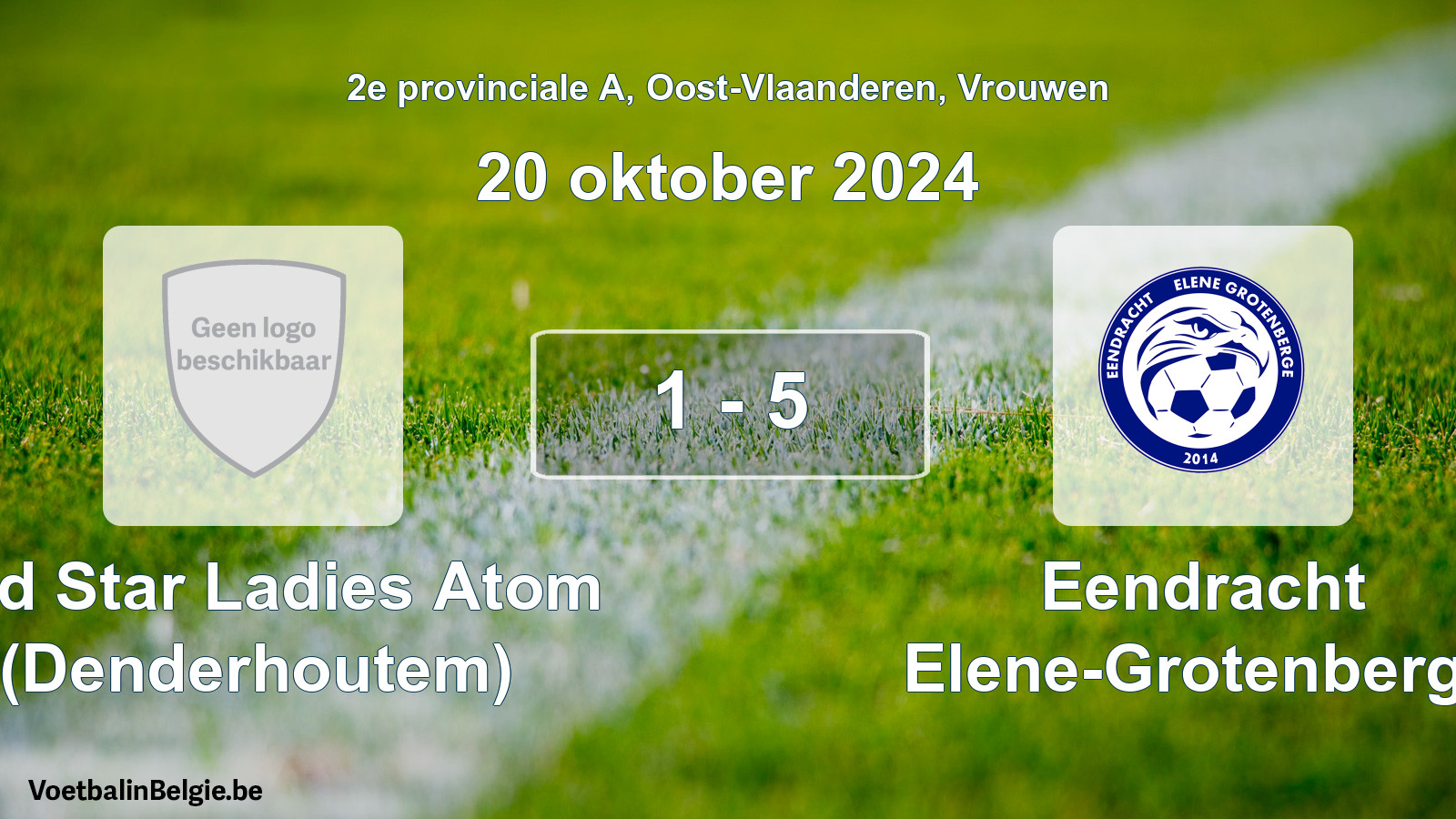 Gespeelde wedstrijd vrouwenvoetbal: Red Star Ladies Atom (Denderhoutem) - Eendracht Elene-Grotenberge 1 - 5 (20 oktober 2024)