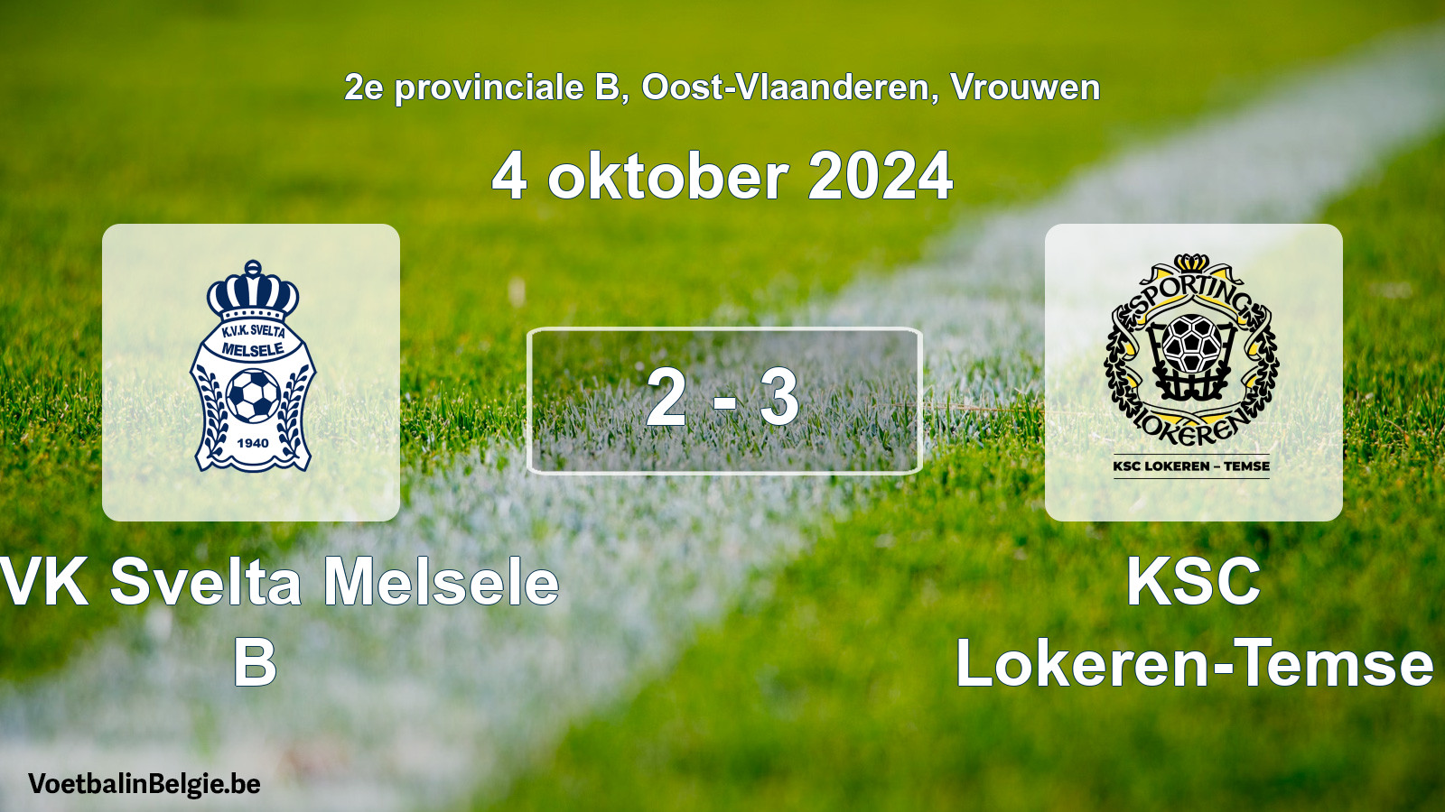 Gespeelde wedstrijd vrouwenvoetbal: KVK Svelta Melsele B - KSC Lokeren-Temse 2 - 3 (4 oktober 2024)
