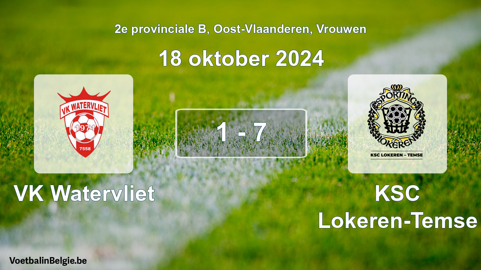 Gespeelde wedstrijd vrouwenvoetbal: VK Watervliet - KSC Lokeren-Temse 1 - 7 (18 oktober 2024)