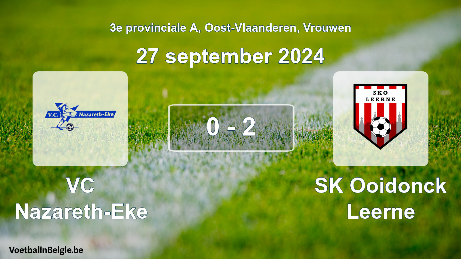 Gespeelde wedstrijd vrouwenvoetbal: VC Nazareth-Eke - SK Ooidonck Leerne 0 - 2 (27 september 2024)