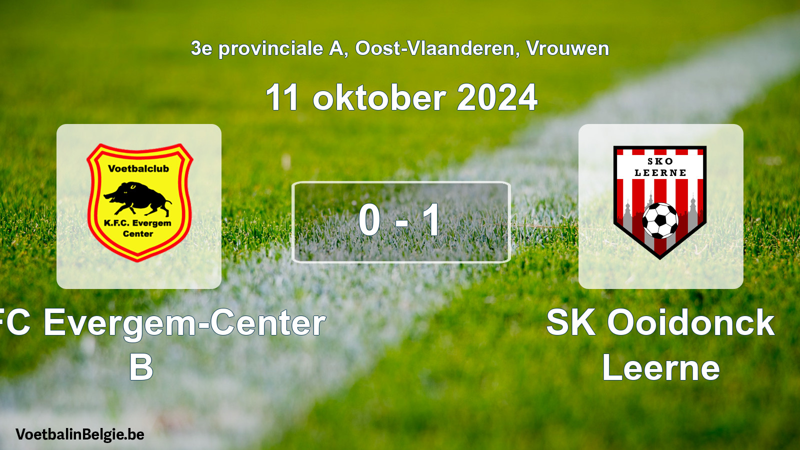 Gespeelde wedstrijd vrouwenvoetbal: KFC Evergem-Center B - SK Ooidonck Leerne 0 - 1 (11 oktober 2024)