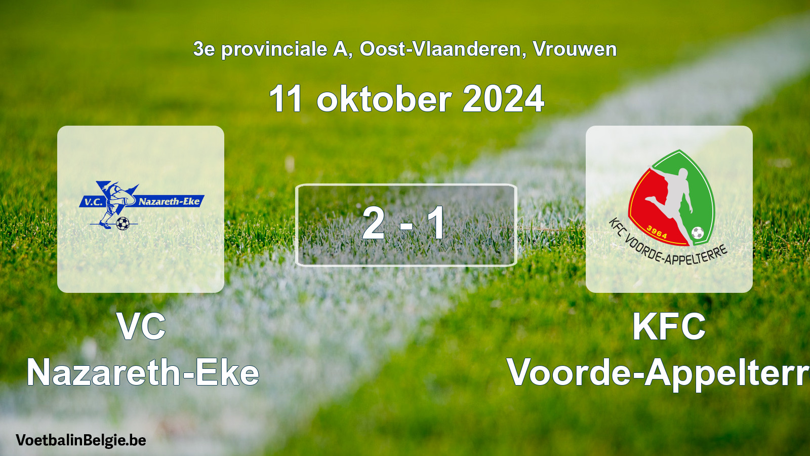 Gespeelde wedstrijd vrouwenvoetbal: VC Nazareth-Eke - KFC Voorde-Appelterre 2 - 1 (11 oktober 2024)