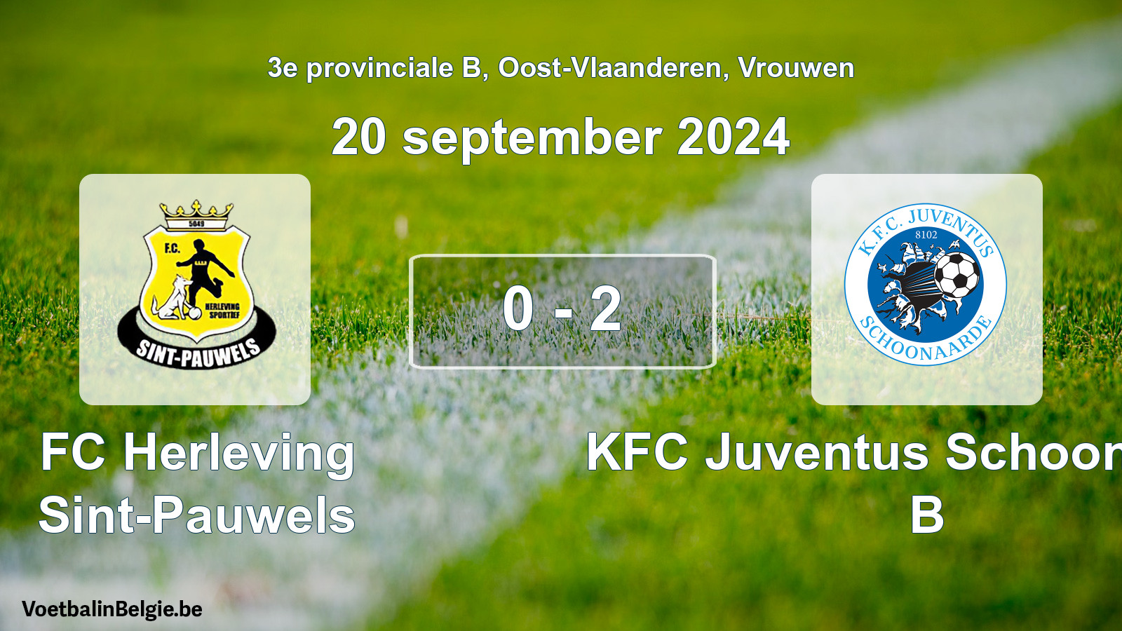 Gespeelde wedstrijd vrouwenvoetbal: FC Herleving Sint-Pauwels - KFC Juventus Schoonaarde B 0 - 2 (20 september 2024)
