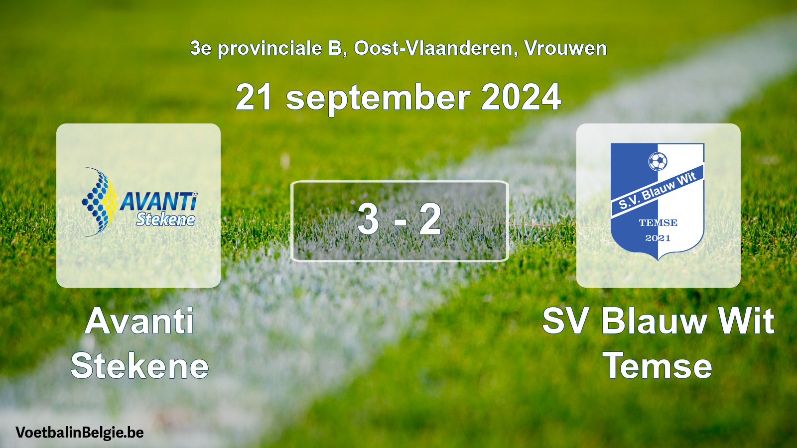 Gespeelde wedstrijd vrouwenvoetbal: Avanti Stekene - SV Blauw Wit Temse 3 - 2 (21 september 2024)