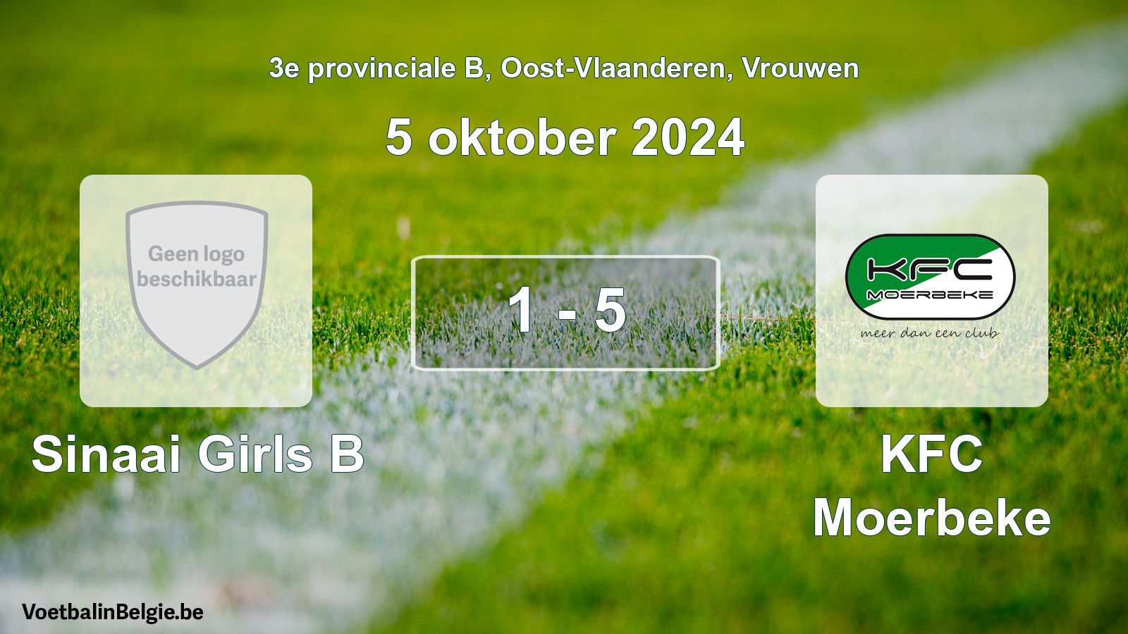 Gespeelde wedstrijd vrouwenvoetbal: Sinaai Girls B - KFC Moerbeke 1 - 5 (5 oktober 2024)