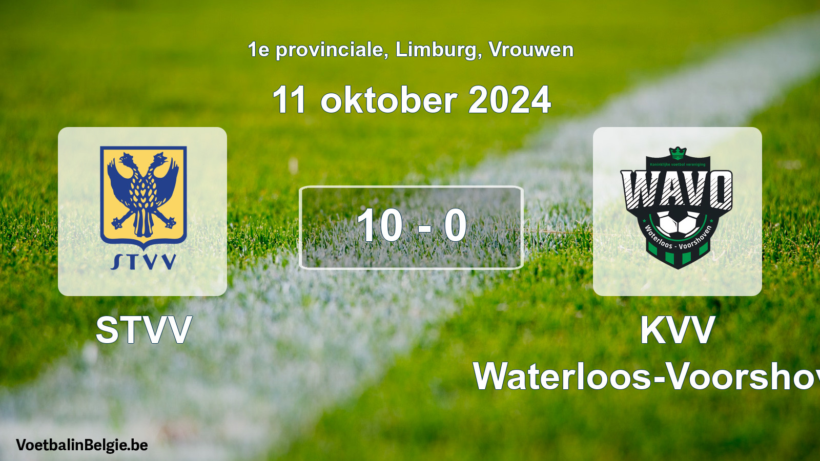 Played match women football: STVV - KVV Waterloos-Voorshoven 10 - 0 (11 October 2024)