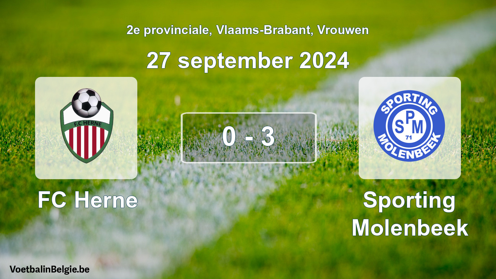 Gespeelde wedstrijd vrouwenvoetbal: FC Herne - Sporting Molenbeek 0 - 3 (27 september 2024)