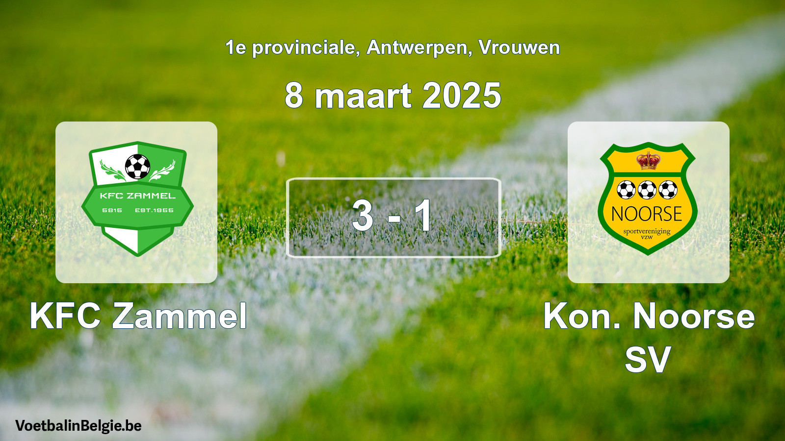 Played match women football: KFC Zammel - Kon. Noorse SV 3 - 1 (8 March 2025)