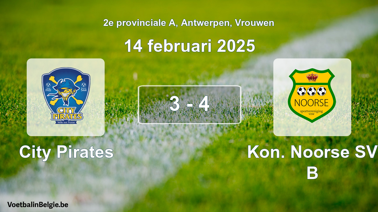 Gespieltes Spiel frauen-Fußball: City Pirates - Kon. Noorse SV B 3 - 4 (14 Februar 2025)