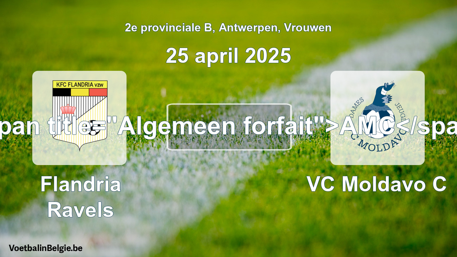 Algemeen forfait: Flandria Ravels - VC Moldavo C (25 april 2025)