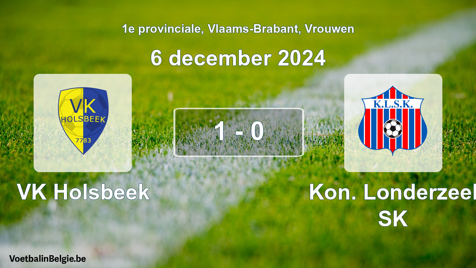 Gespeelde wedstrijd vrouwenvoetbal: VK Holsbeek - Kon. Londerzeel SK 1 - 0 (6 december 2024)