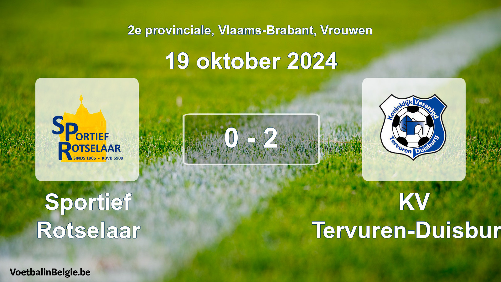 Gespieltes Spiel frauen-Fußball: Sportief Rotselaar - KV Tervuren-Duisburg 0 - 2 (19 Oktober 2024)
