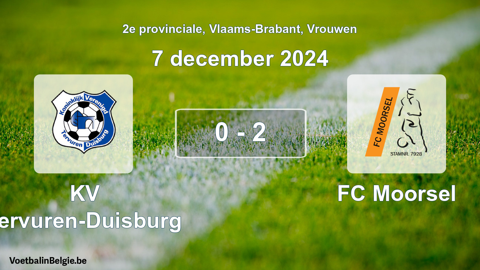 Gespeelde wedstrijd vrouwenvoetbal: KV Tervuren-Duisburg - FC Moorsel 0 - 2 (7 december 2024)