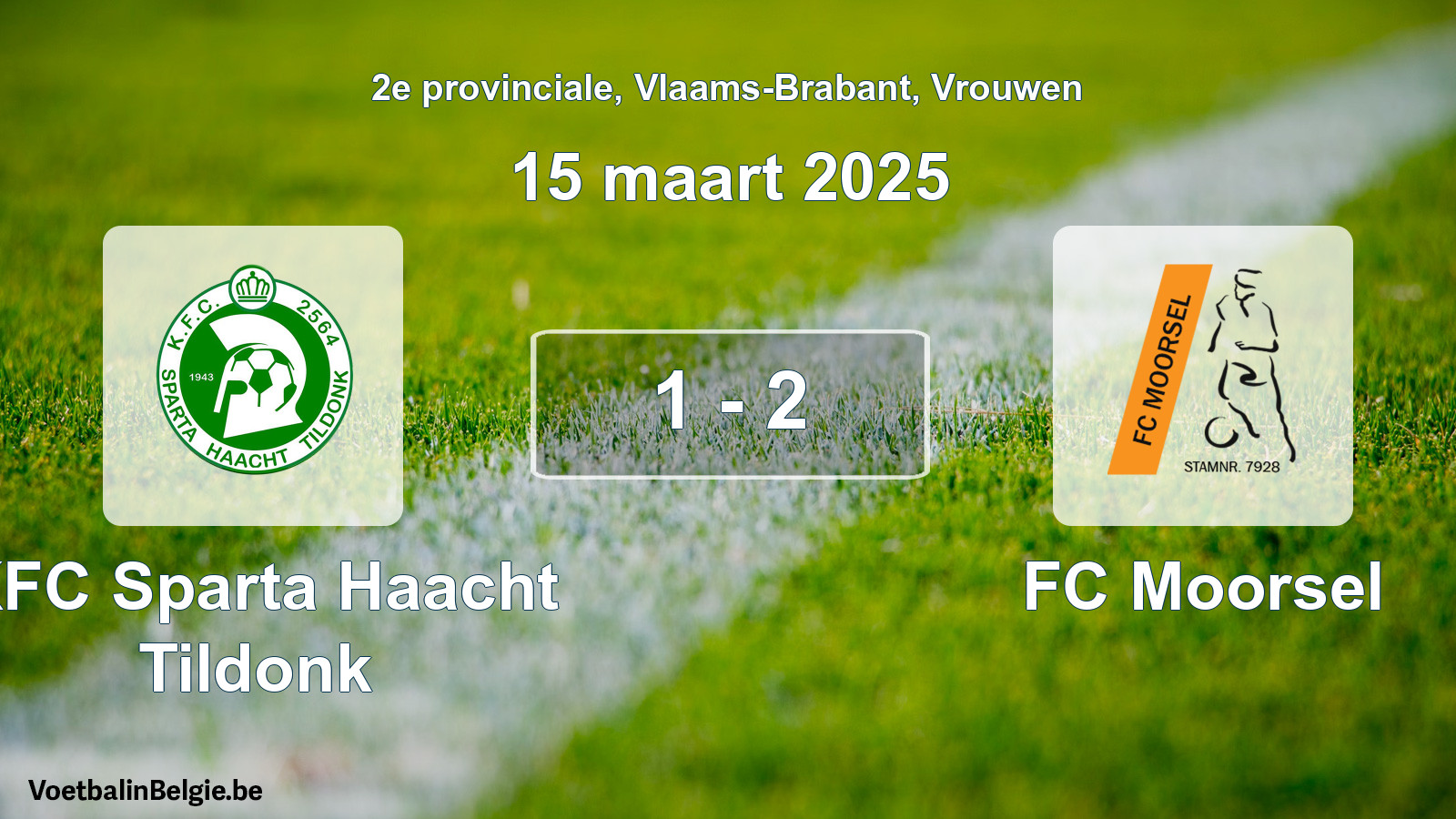 Gespeelde wedstrijd vrouwenvoetbal: KFC Sparta Haacht Tildonk - FC Moorsel 1 - 2 (15 maart 2025)